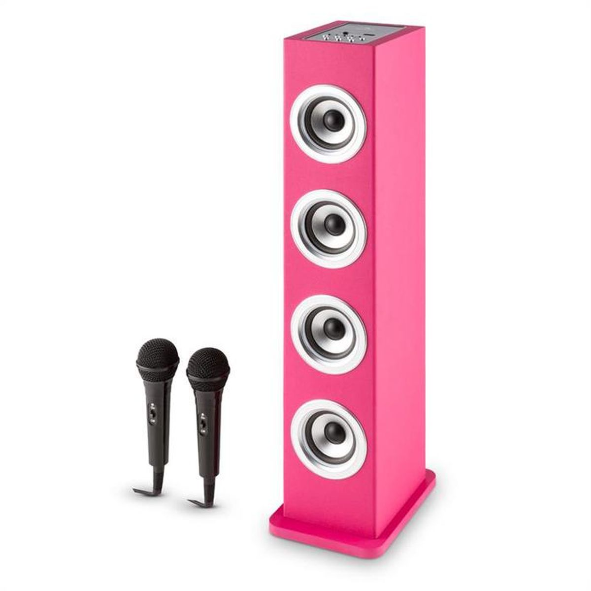 Enceinte Colonne AUNA Karaboom 100 - System 2.1 120W, Bluetooth, USB, Support Tablette Noir