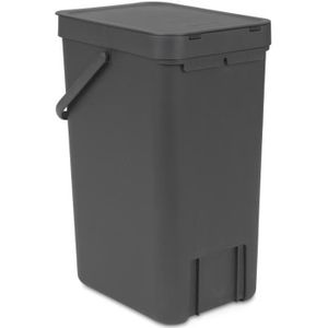 BRABANTIA Poubelle Waste Bin Sort & Go 16 L gris
