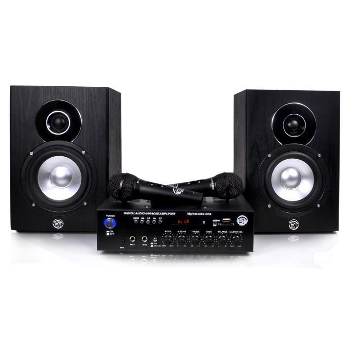 MYDEEJAY MY KARAOKE Ensemble Karaoke - 1 Ampli + 2 enceintes 2x75W - USB - Bluetooth - 2 Micros