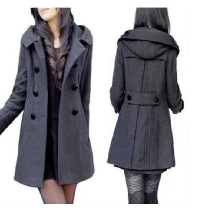 Veste Laine Manteaux Manteau D'hiver De Long Chaud Femmes Mélanges UA6aB6q