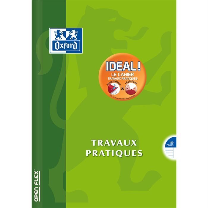 OXFORD Cahier Travaux Pratiques Openflex - Grands carreaux - 80 pages - 32 cm x 24 cm x 0,6 cm