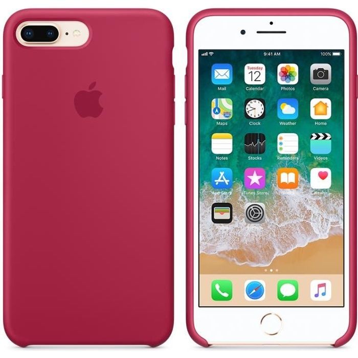 coque iphone 8 plus rouge silicone