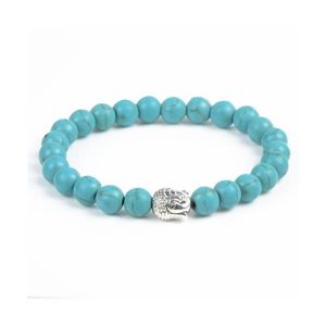 BRACELET , GOURMETTE Bracelet en Turquoise naturelle + perle Bouddha.