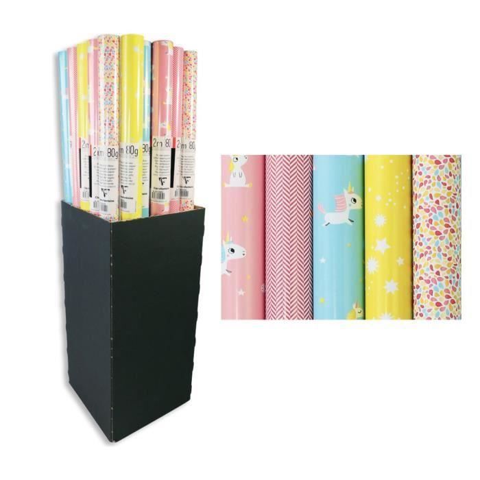 CLAIREFONTAINE Carton présentoir Licorne - Sous film - 80 g/m² - 5 motifs assortis (Lot de 3)