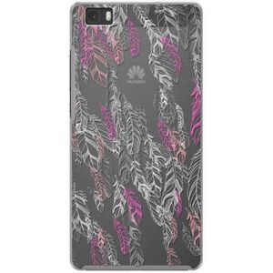 BIGBEN CONNECTED Coque Rigide Huawei P8 Lite Plumes Argentées - Transparente