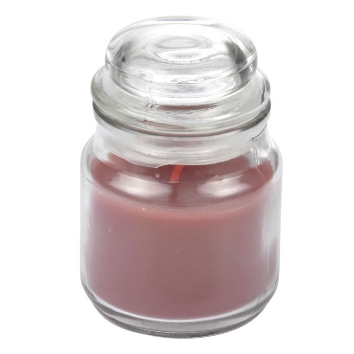 Bougie parfumée en bocal - Ø 6 x H 9 cm - Parfum : fruits rouges