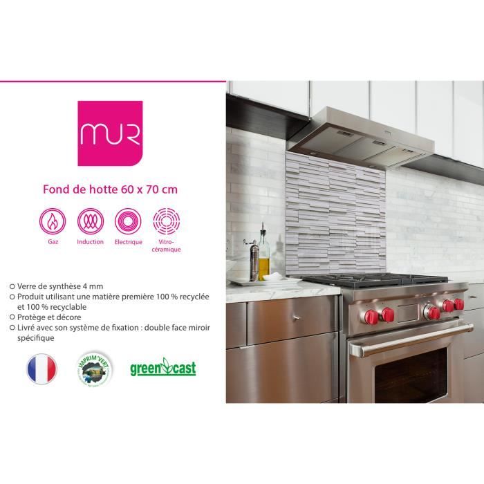 Fond de hotte "Texture mur" en Verre3