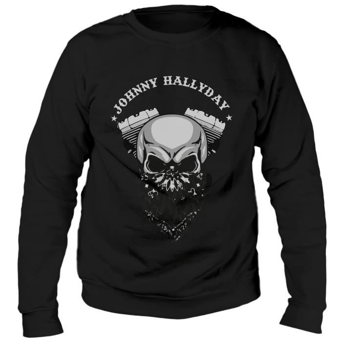 Sweat Biker Johnny Hallyday - Noir