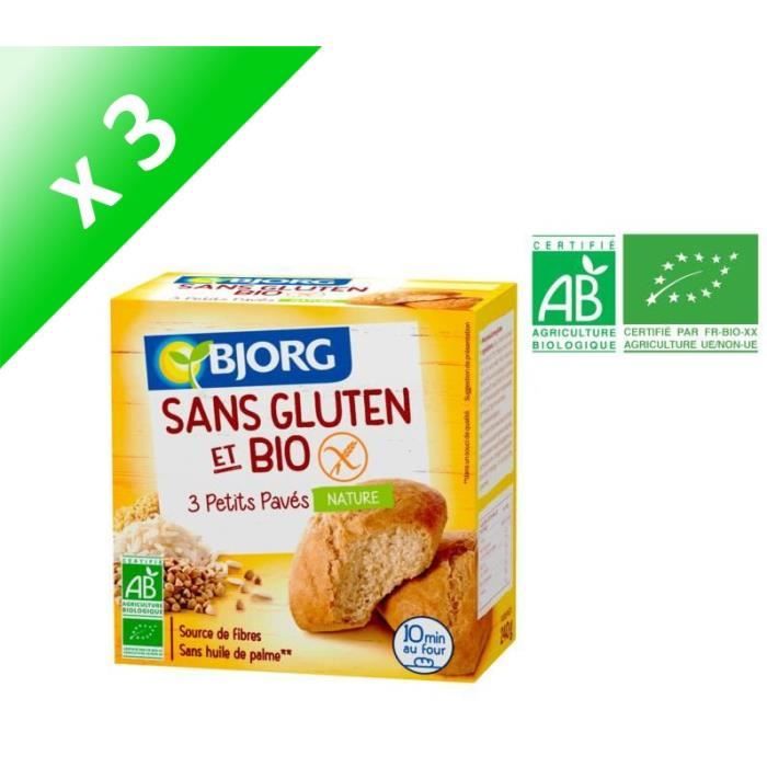 BJORG Petits Pavés Nature Sans Gluten - 240 g x3