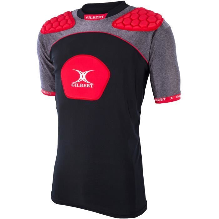 GILBERT Sous-maillot de rugby renforcé ATOMIC V3 - 3 zones de protection - Enfant - Rouge