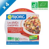 PLAT LÉGUMES - FÉCULENT BJORG Plats Cuisinés Ratatouille, Lentilles et Poi PLAT LÉGUMES - FÉCULENT BJORG Plats Cuisinés Ratatouille, Lentilles et Poi
