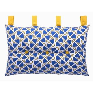 Coussin tête de lit 100% coton imprimé DJIBOUTI 50x70cm - Jaune Coussin tête de lit 100% coton imprimé DJIBOUTI 50x70cm - Jaune