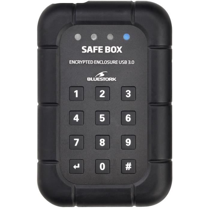 BLUESTORK Boîtier externe sécurisé disque dur SATA 2,5'' Safe Box - USB 3.0 - Noir