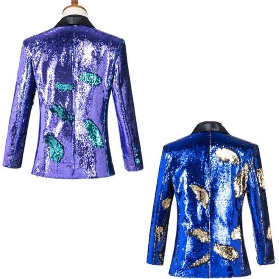 Moyen Marque Paillettes Et Costume Robe Long Veste Bicolores fdTWawTq