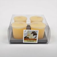 BOUGIE DÉCORATIVE Boite de 4 Bougies parfumées Vanille BOUGIE DÉCORATIVE Boite de 4 Bougies parfumées Vanille