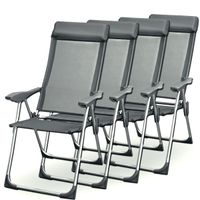 FAUTEUIL JARDIN Lot de 4 chaises pliantes alu jardin camping FAUTEUIL JARDIN Lot de 4 chaises pliantes alu jardin camping