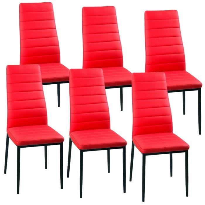 lot de 6 chaises rouge giga