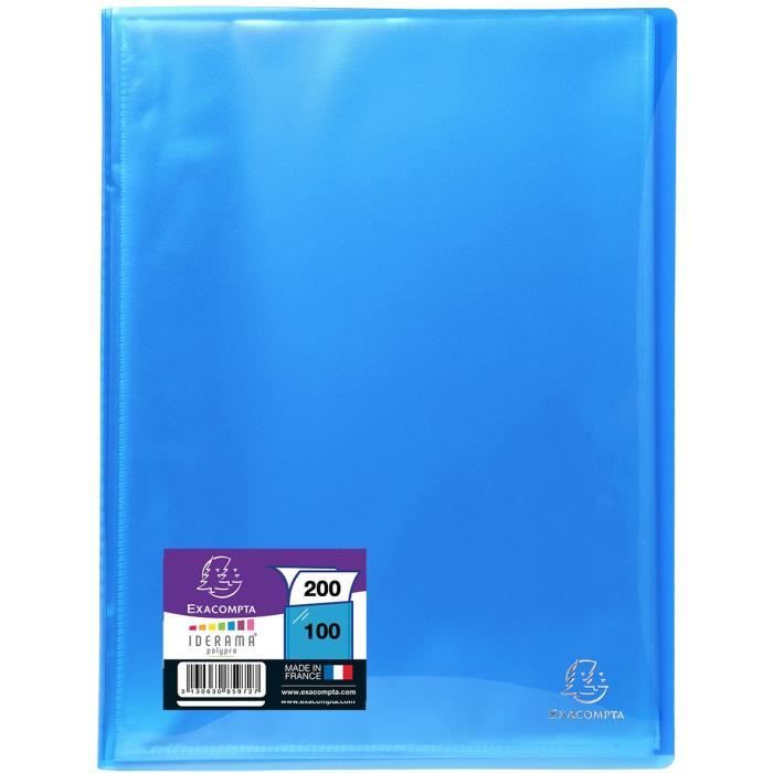 EXACOMPTA - Protège documents soudé - 21 x 29,7 - 200 vues - Pochettes crital lisses - Turquoise