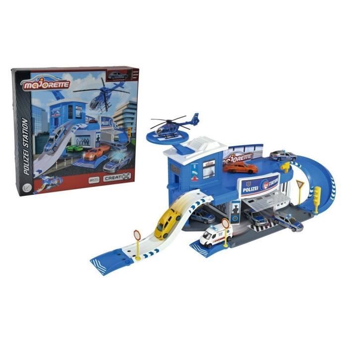 MAJORETTE Garage CREATIX Police Station + 1 Véhicule