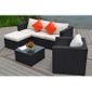 Salon de jardin canapé d\'angle Résine tressée Noir TROPICAL - Achat ... Salon de jardin canapé d\'angle Résine tressée Noir TROPICAL - Achat ...