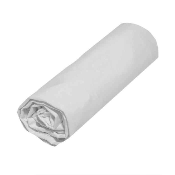 COTE DECO Drap Housse - Polycoton - Blanc - 90x190cm