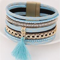 BRACELET - GOURMETTE Nouveau mode Bohême Multilayer Tassel en cuir Char BRACELET - GOURMETTE Nouveau mode Bohême Multilayer Tassel en cuir Char