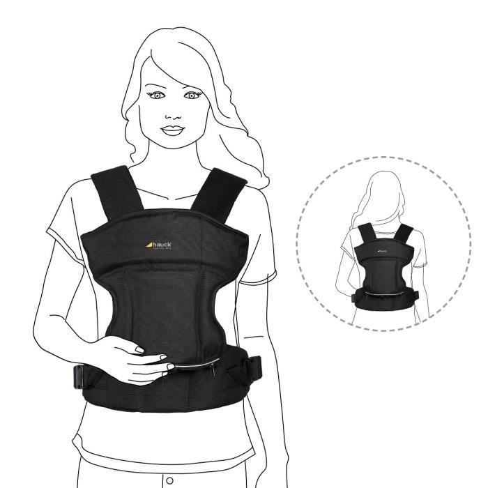 HAUCK porte bebe 3 way carrier 3 positions possibles black