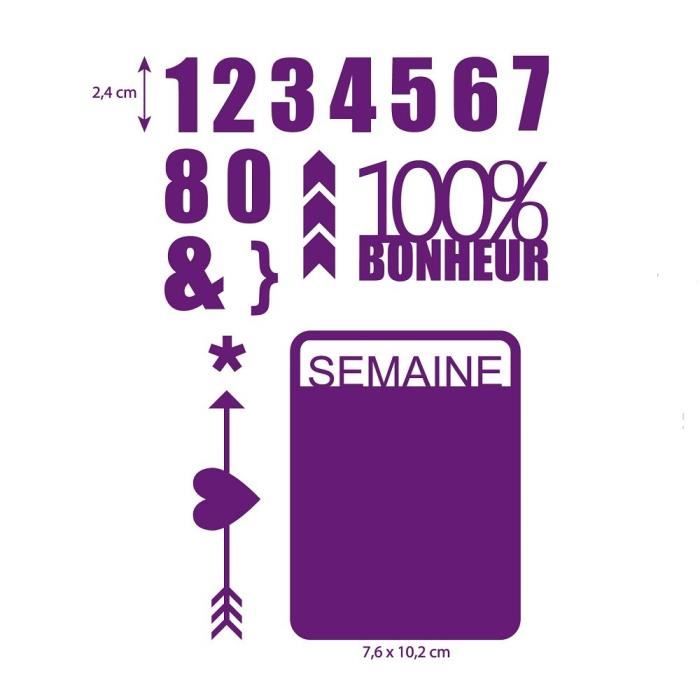 TOGA Dies 2 Cartes Semaine & Chiffres - 7,6 x 10,2 cm
