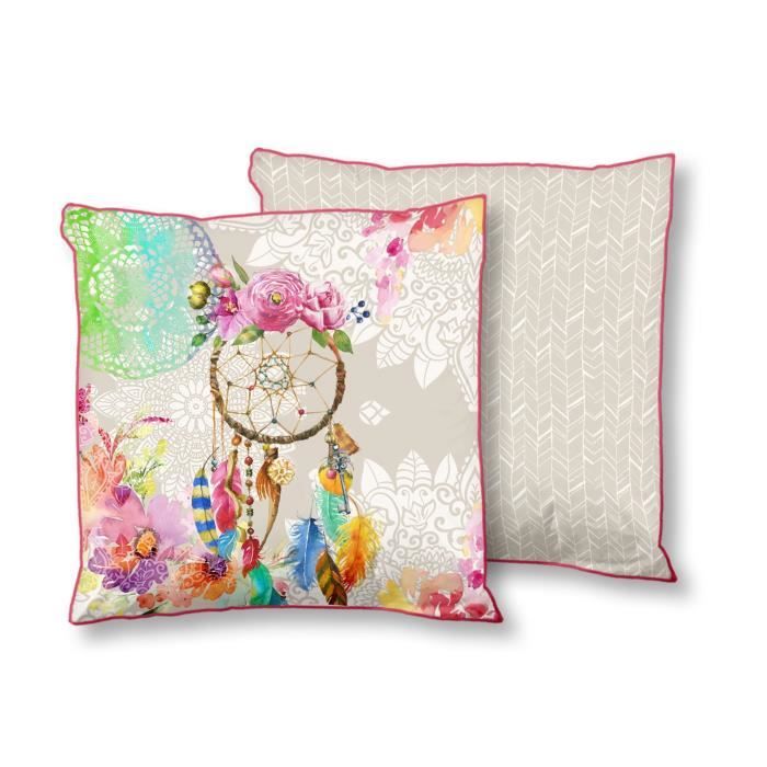HIP Coussin déco imprimé Guillia - 48x48 cm - Champagne
