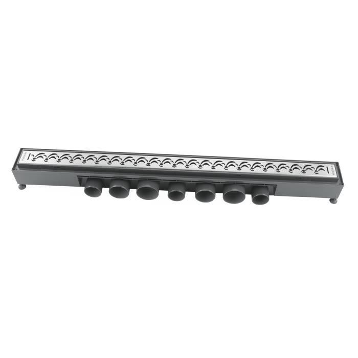 WIRQUIN Caniveau de douche Express'eau - 700 mm - Grille joker - Gris chromé - 30719770