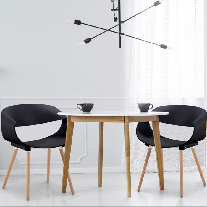lot de 2 chaises scandinaves design zenata noir - achat / vente