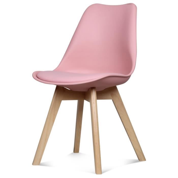 Chaise design scandinave rose Scandy - Achat / Vente ...