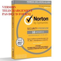 ANTIVIRUS À TELECHARGER Norton Security 2018 Premium 10APP 1AN (Edition Fa ANTIVIRUS À TELECHARGER Norton Security 2018 Premium 10APP 1AN (Edition Fa