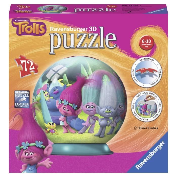 TROLLS Puzzle 3D 72 pcs