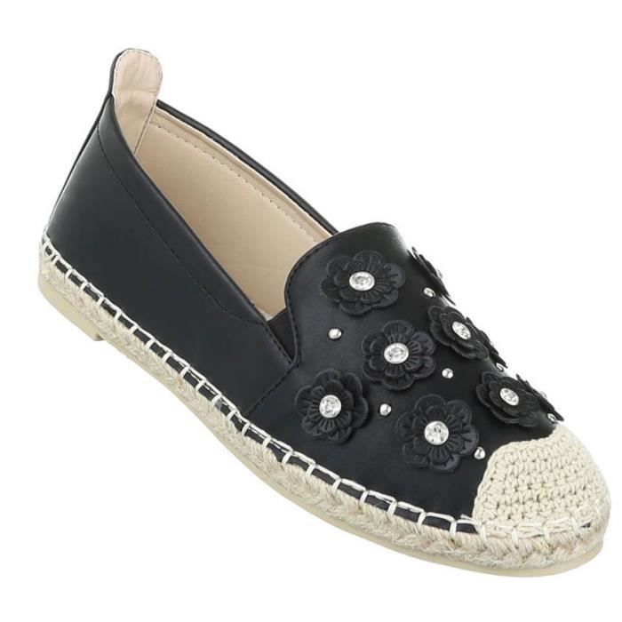 Basse Chaussures Loafer Femme Noir 41 Slipper Chaussure ERq5wB