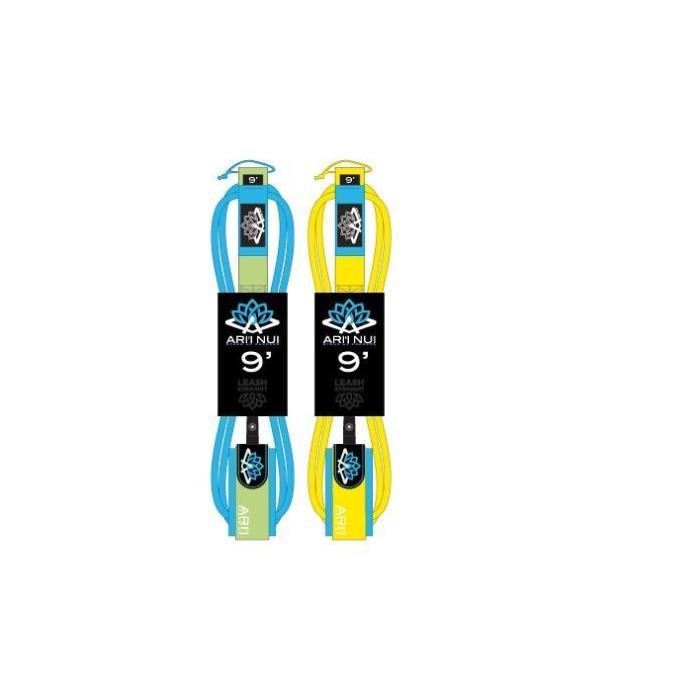 ARI'INUI Leash Droit Cheville - Ø 9 mm - Jaune et Bleu