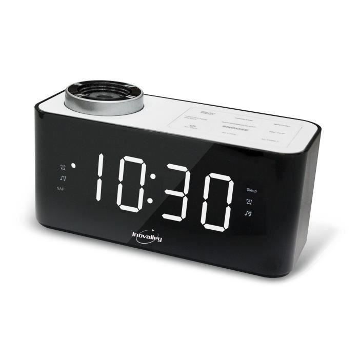 INOVALLEY RV18 Radio réveil projecteur - Noir