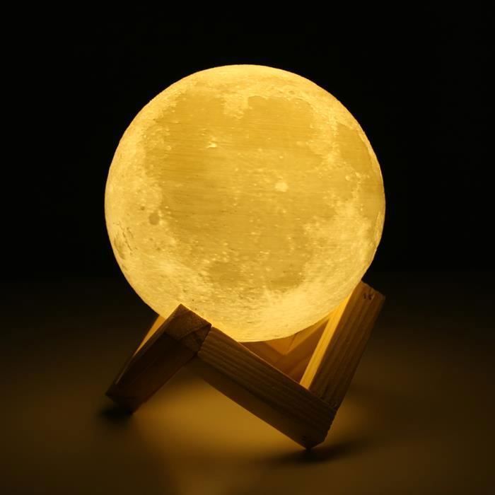 Pla Lune 3d Tactile En 15cm Usb Imprimé Rechargeable Lumière Led 240mah Blanc Chevet De Avec lampe Lampe eCBroWdx