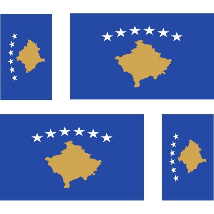 Fanion Drapeau Kosovo 15x10cm - Décoration Voiture Ou Intérieur Polyester