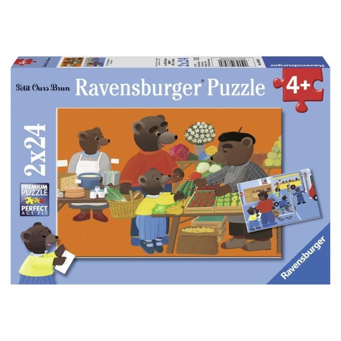 PETIT OURS BRUN Puzzle Les Courses 2x24 pcs