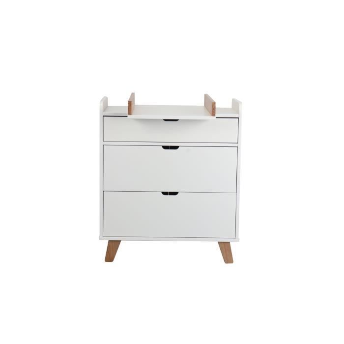 Norvège Commode à langer - blanc/naturel