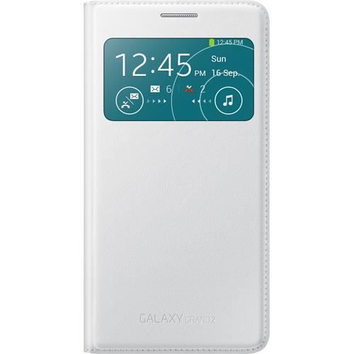 SAMSUNG Etui à rabat à zone transparente pour Samsung Galaxy Grand 2 - Blanc