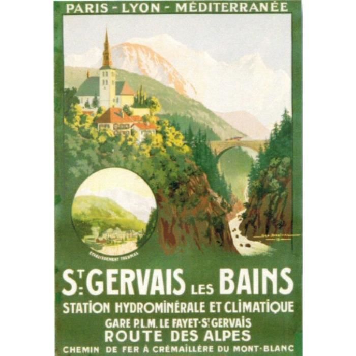Affiche chemin de fer PLM Route des Alpes