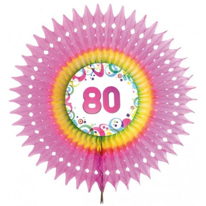 Eventail Anniversaire 80 ans (67 cm)   Achat / Vente DECO ANNIVERSAIRE