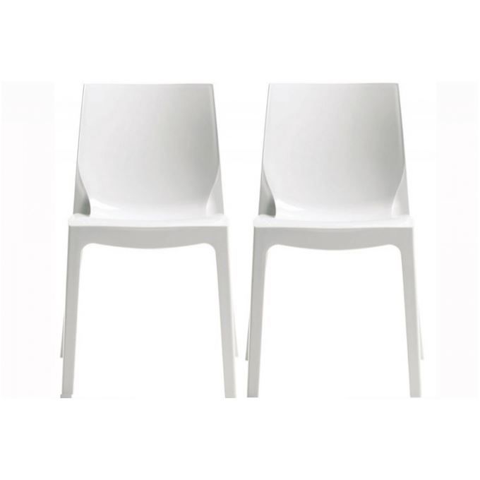 Lot de 2 chaises blanches laqué Victory - Achat / Vente ...