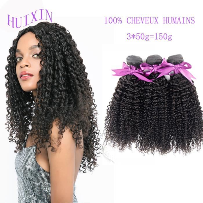 3 Tissages Cheveux Bresiliens Kinky Curly Hair 18 50g P Achat