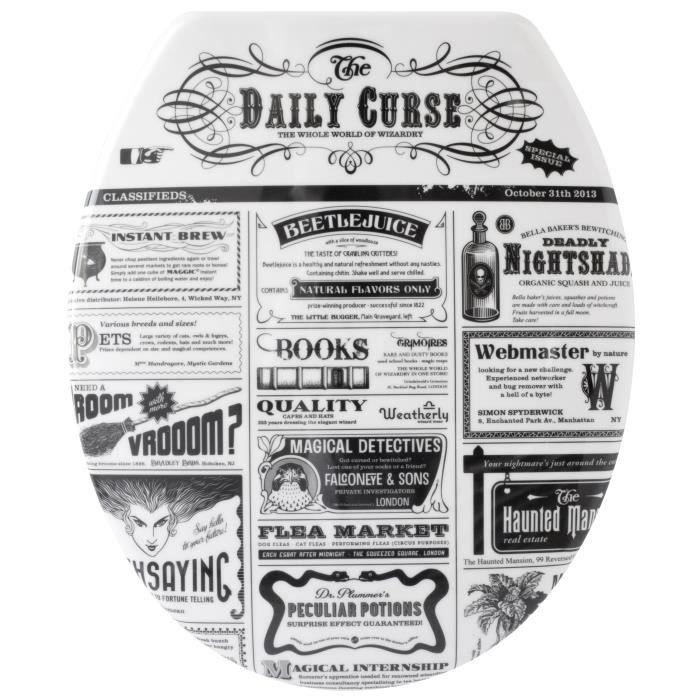 GELCO Abattant WC News noir et blanc
