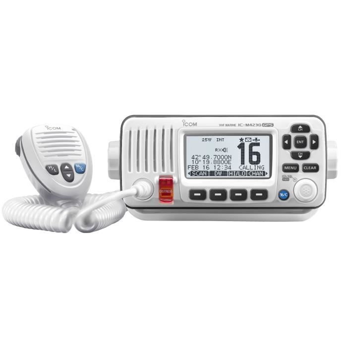 ICOM VHF Marine Fixe Classe D ASN GPS IPX7 - IC-M423G - Blanc