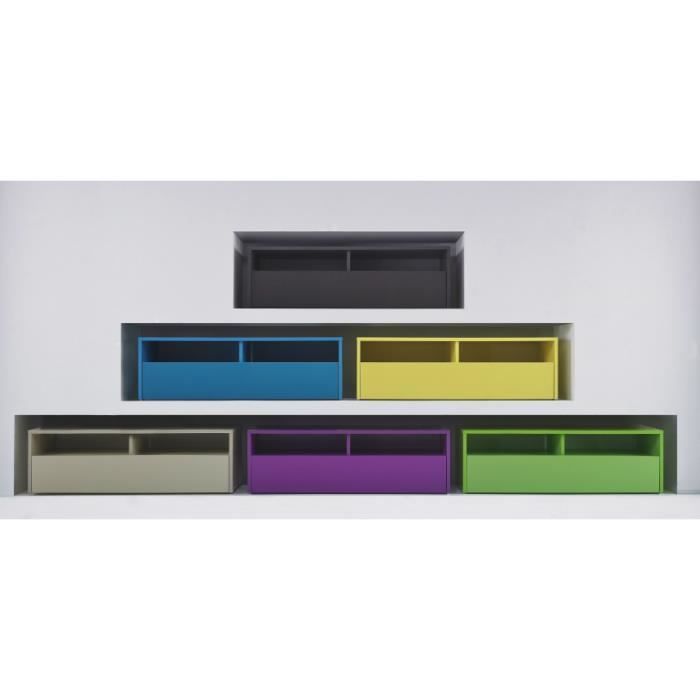 meuble tv laqué pop couleur - jaune laqué - achat / vente meuble tv
