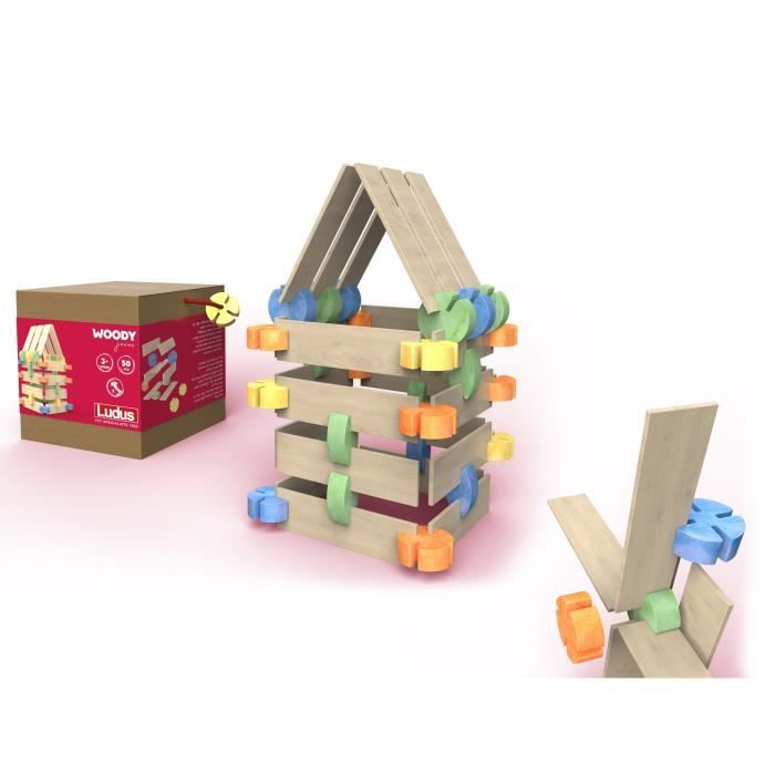 LUDUS- Woody Junior - Jeux assemblage en bois - Mixte - A partir de 3 ans